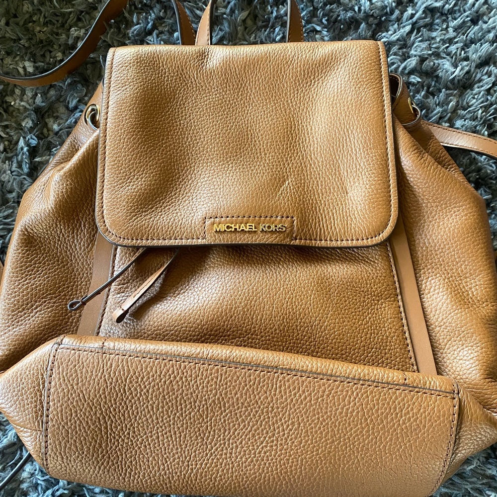 Michael Kors Brown Leather Backpack